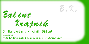 balint krajnik business card
